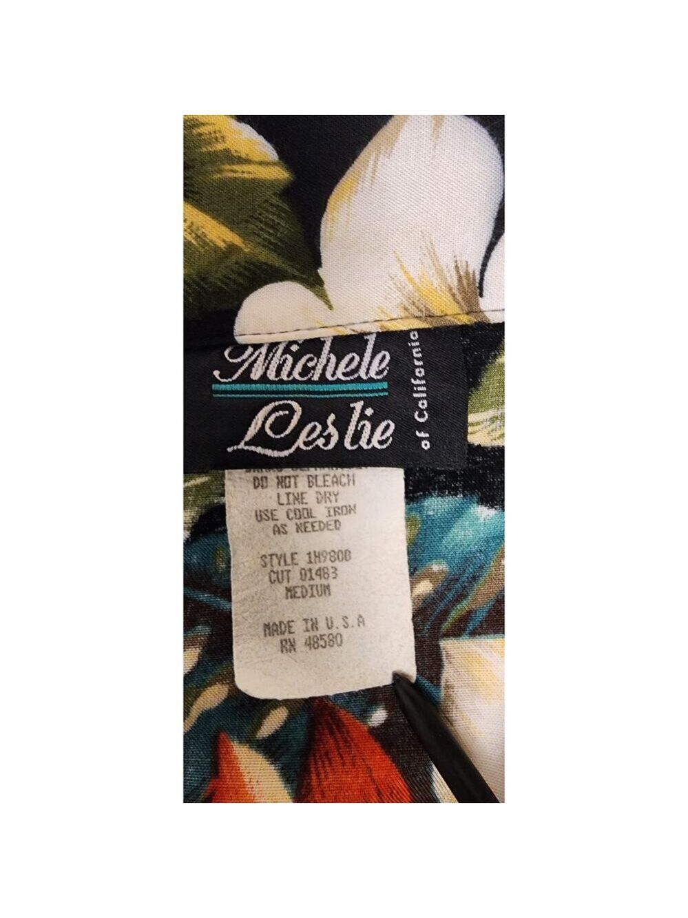 Vintage Michelle Leslie of California 2PC Rayon Tropical Floral Skirt Set Size M - Picture 8 of 11